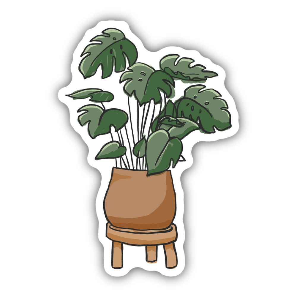 Stickers Northwest, Stickers, Art & School, 3", Monstera Planter, 521401